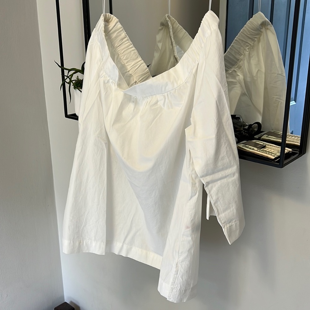 Madewell White Off-the-Shoulder Shirt